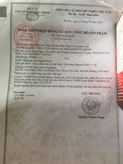 Viên khớp Bigsun gold ++i