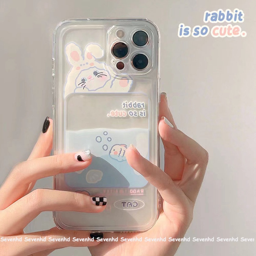 Ốp Điện Thoại Dẻo Họa Tiết Hoạt Hình Chú Thỏ &amp; Mắt Thiên Thần Cho iPhone 14 13 12 11 Pro Max X XR Xs Max 8 7 6 6s Plus SE 2020