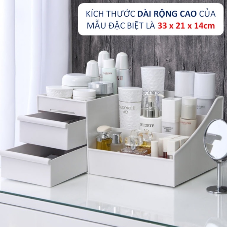 Khay Đựng Mỹ Phẩm 35x22x15cm Loại LỚN DÀY, Hộp Đựng Đồ Trang Điểm Bằng Nhựa Đa Năng