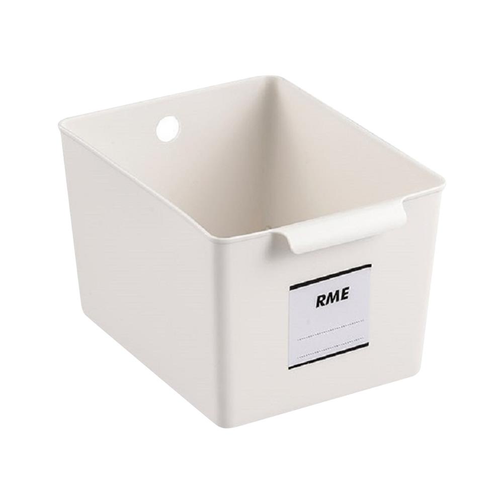 HomeBase STACKO Thùng nhựa đa năng có tay cầm Sz M MILD W25.5xH15xD19cm màu trắng