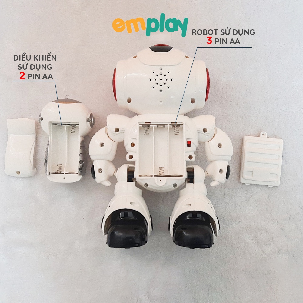 Robot vũ trụ điều khiển cao cấp Emplay có nhạc và đèn di chuyển thông minh xoay 360 độ có lập trình chế độ tuỳ thích