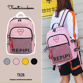 Balo thời trang ulzzang nhiều ngăn đựng vừa laptop, A4 chữ Lucky Repipi TX26