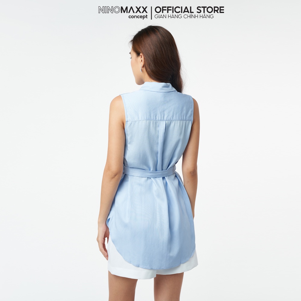 N&amp;M Áo kiểu Nữ linen kèm belt thắt lưng 2103031