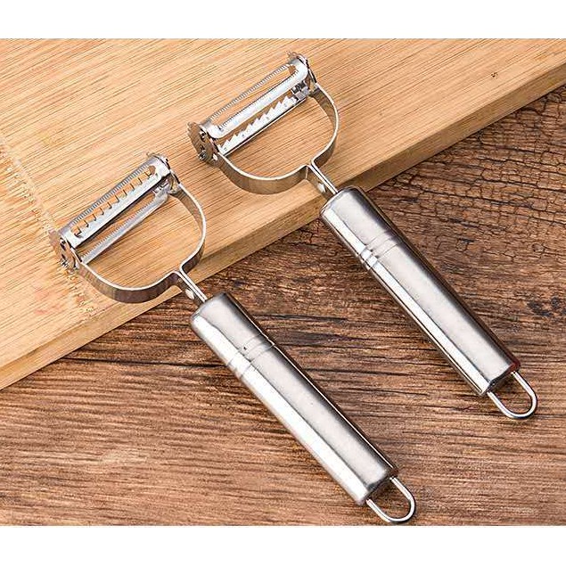 Nạo Củ Quả Inox Đa Năng 2 In 1 Chống Han Gỉ, Dụng Cụ Nạo Củ Quả Tiện Dụng