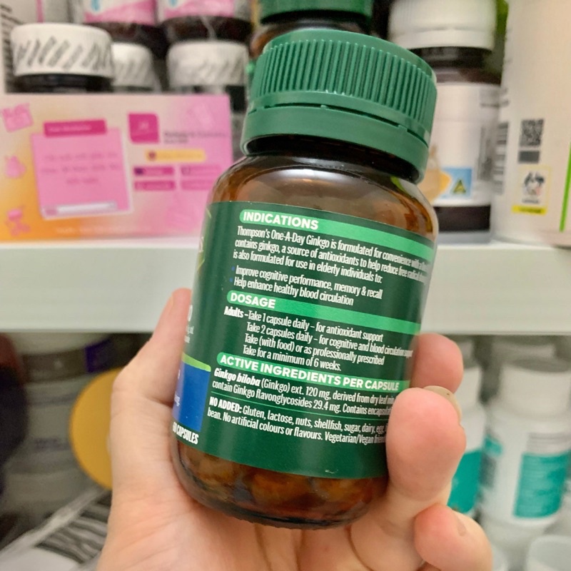 Bổ não Ginkgo Biloba 6000mg Thompson's 60 Viên