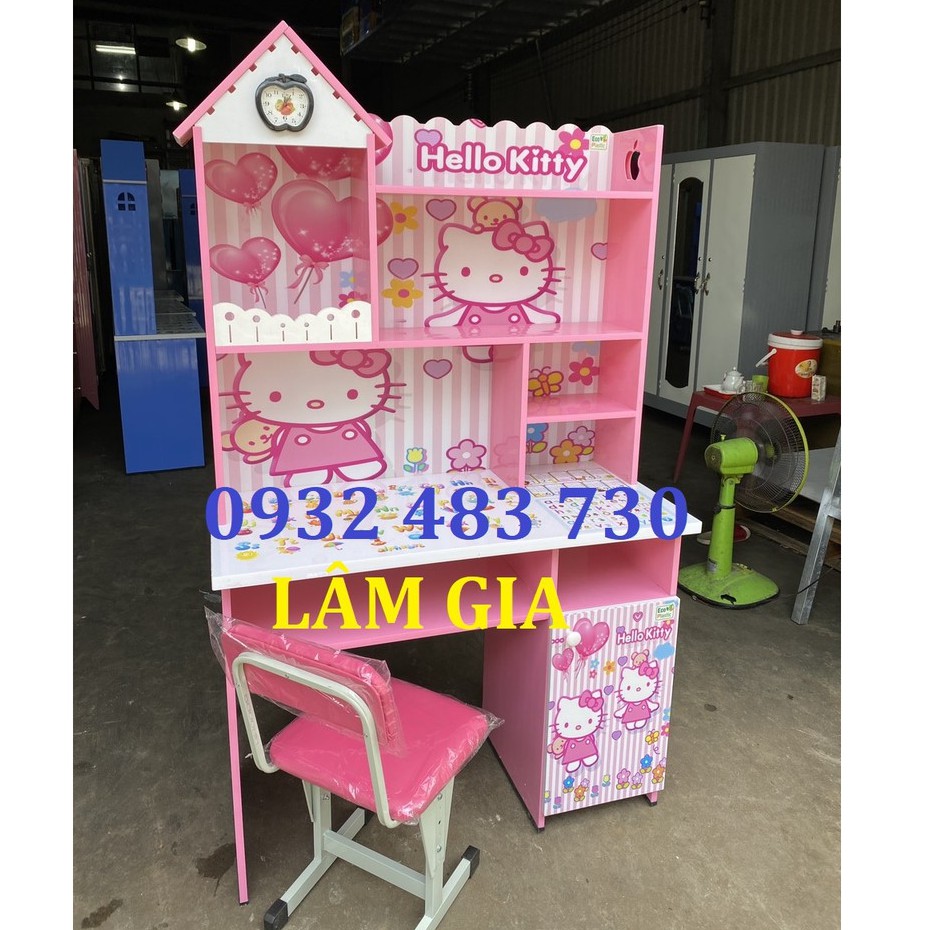 Bàn học sinh nhựa Đài Loan 3D kèm ghế ngồi rộng 1m kitty siêu đẹp
