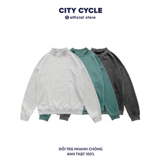Áo sweater cao cổ áo sweater cổ 5 phân form oversize Unisex Hàn Quốc - City Cycle
