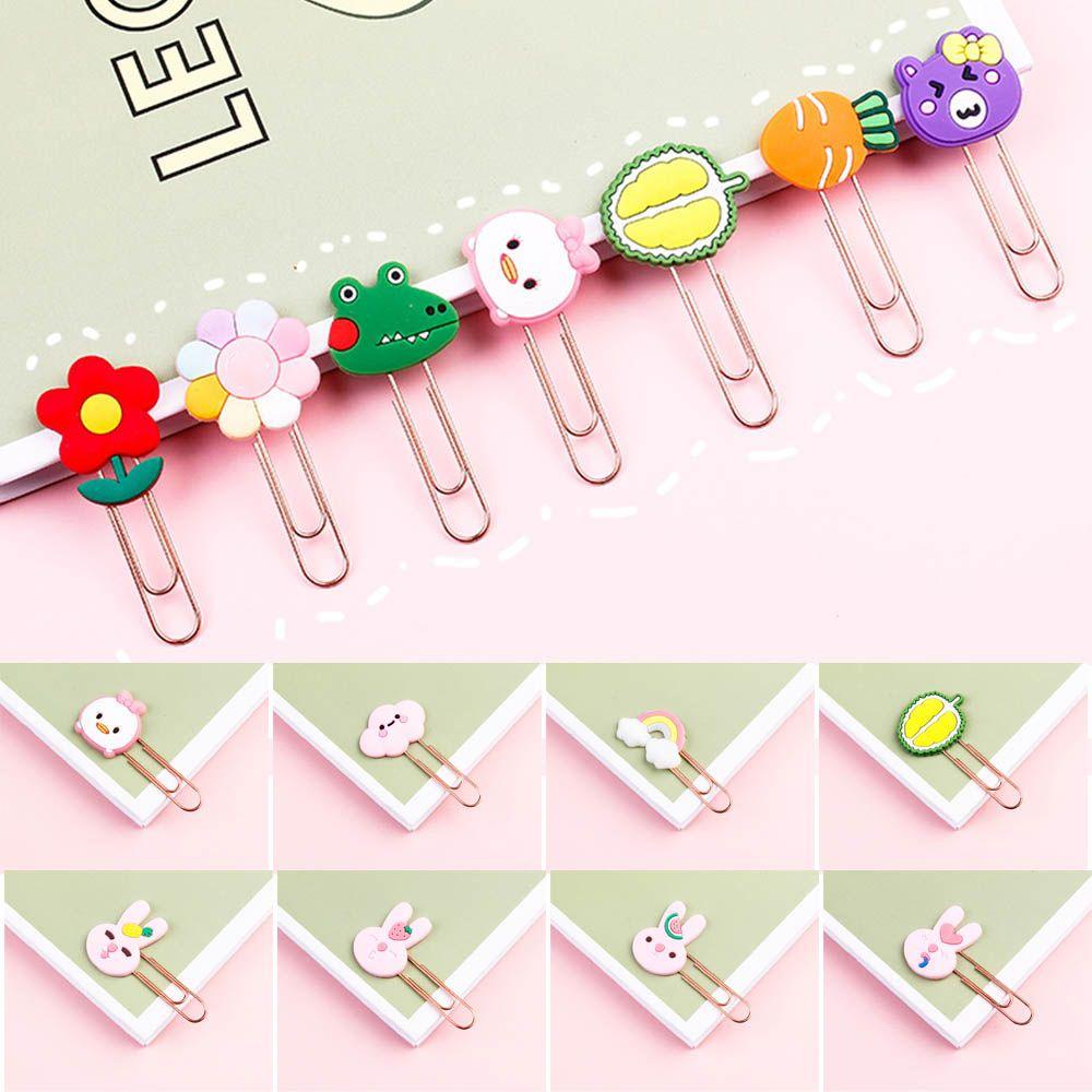 Giá Đỡ Kẹp Giấy Bằng Silicon Họa Tiết Hoạt Hình Dễ Thương 1 Cái