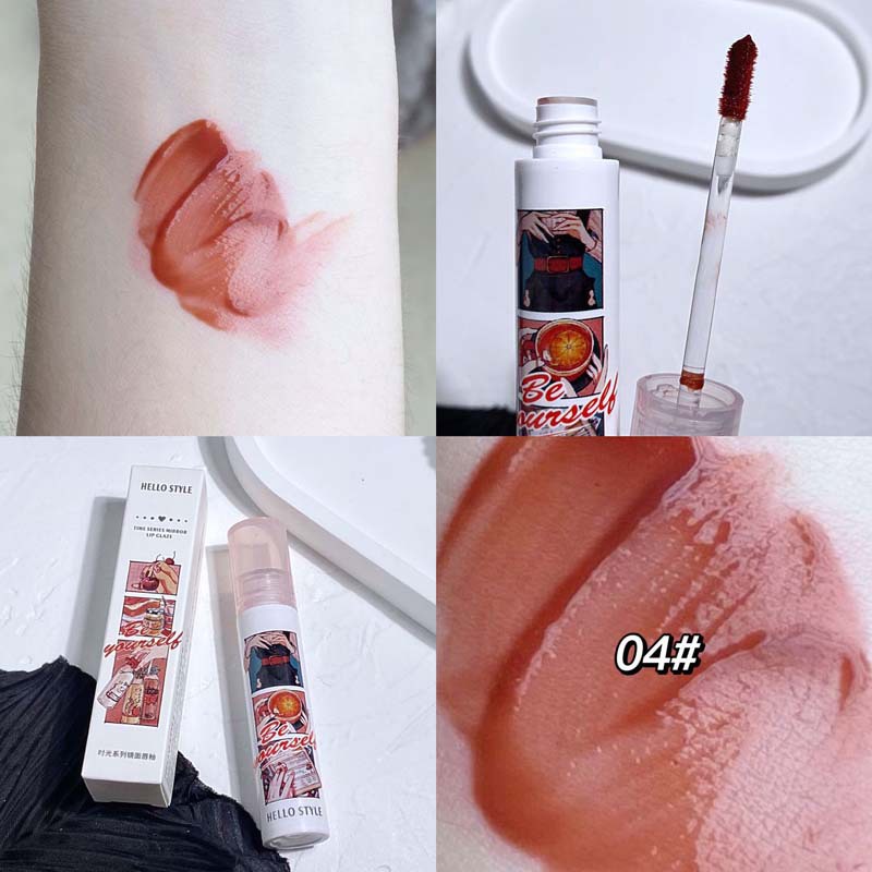 Son Bóng Hellostyle Dạng Lỏng 6 Màu Tùy Chọn Chống Nước Dưỡng Ẩm Tiện Dụng