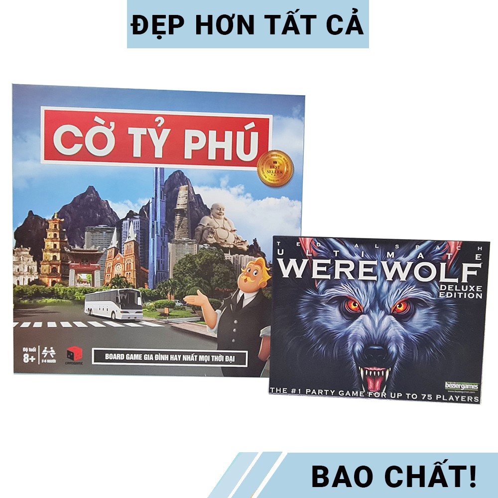 Trò chơi board game Cờ tỷ phú + Ma sói, game nhập vai nhân vật chơi cùng gia đình [GIÁ SIÊU RẺ]