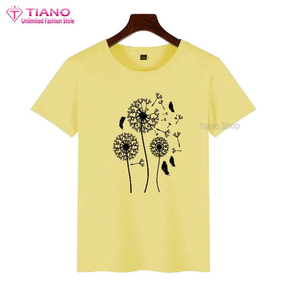 Áo Thun Nữ Tay Ngắn Lá Bồ Công Anh May Mắn AT-025 Tiano Shop