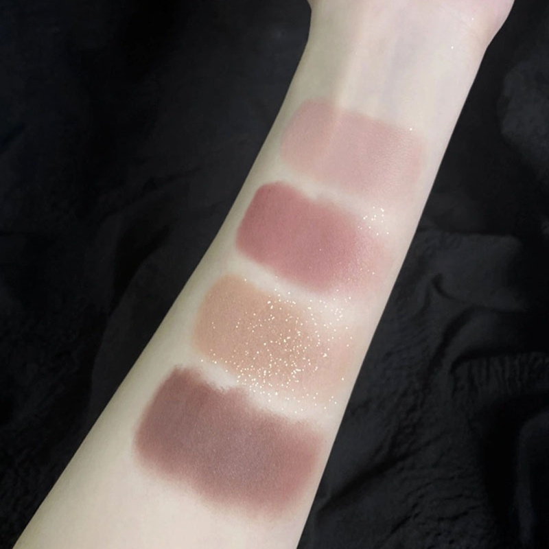 [Hàng mới về] Bảng phấn mắt dạng nén 9 màu nhũ và lì lâu trôi chống thấm nước tông nude