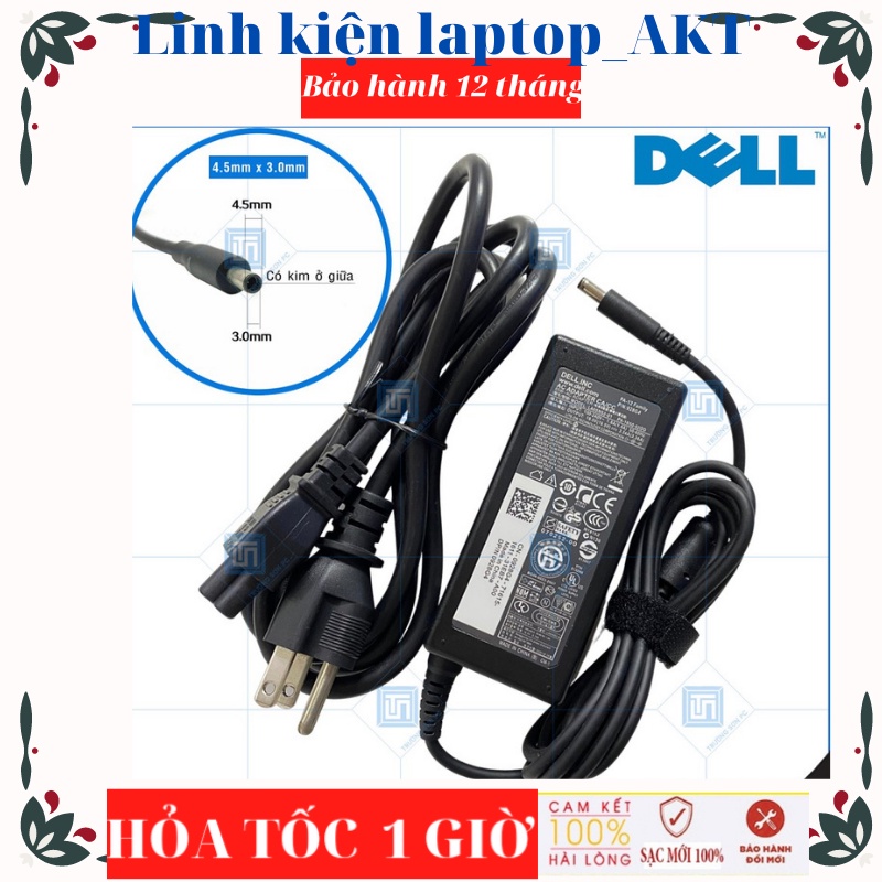 Sạc Laptop Dell 19.5V- 3.34A- 65W-ZIN Chân Kim Nhỏ 4.5*3.0mm 5515 5568 3558 3458 3459 Dell Inspiron 15 3000 XPS 13-4040