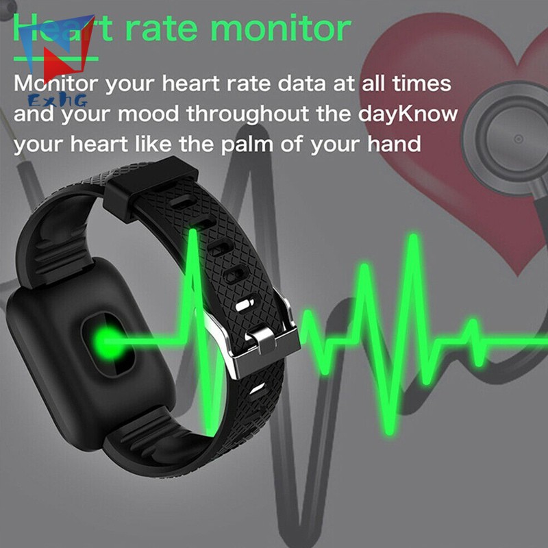 116 Plus Smart Watch Blood Pressure Heart Rate Monitor Waterproof Fitness Tracker Watch Smart Band