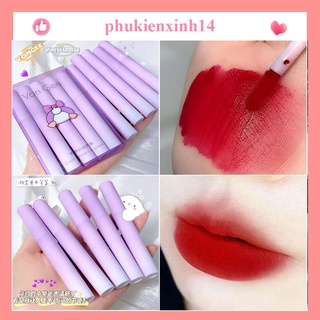Set 5 son kem lì vịt tím mịn mướt vongee duck velvet
