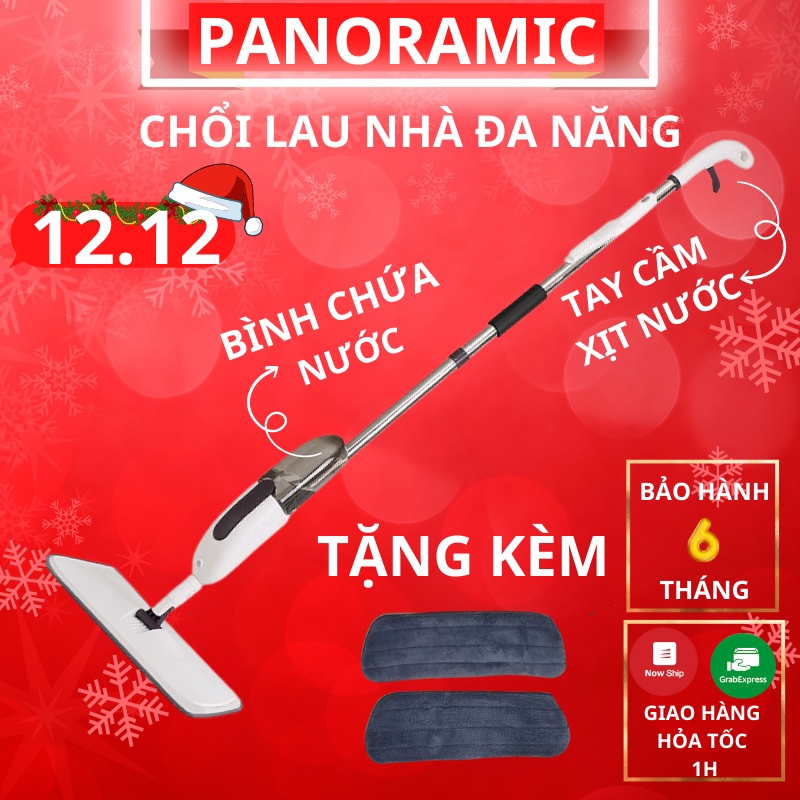 Cây lau nhà đa năng, chổi lau nhà thông minh 2 in 1 có vòi xịt nước tự động Panoramic