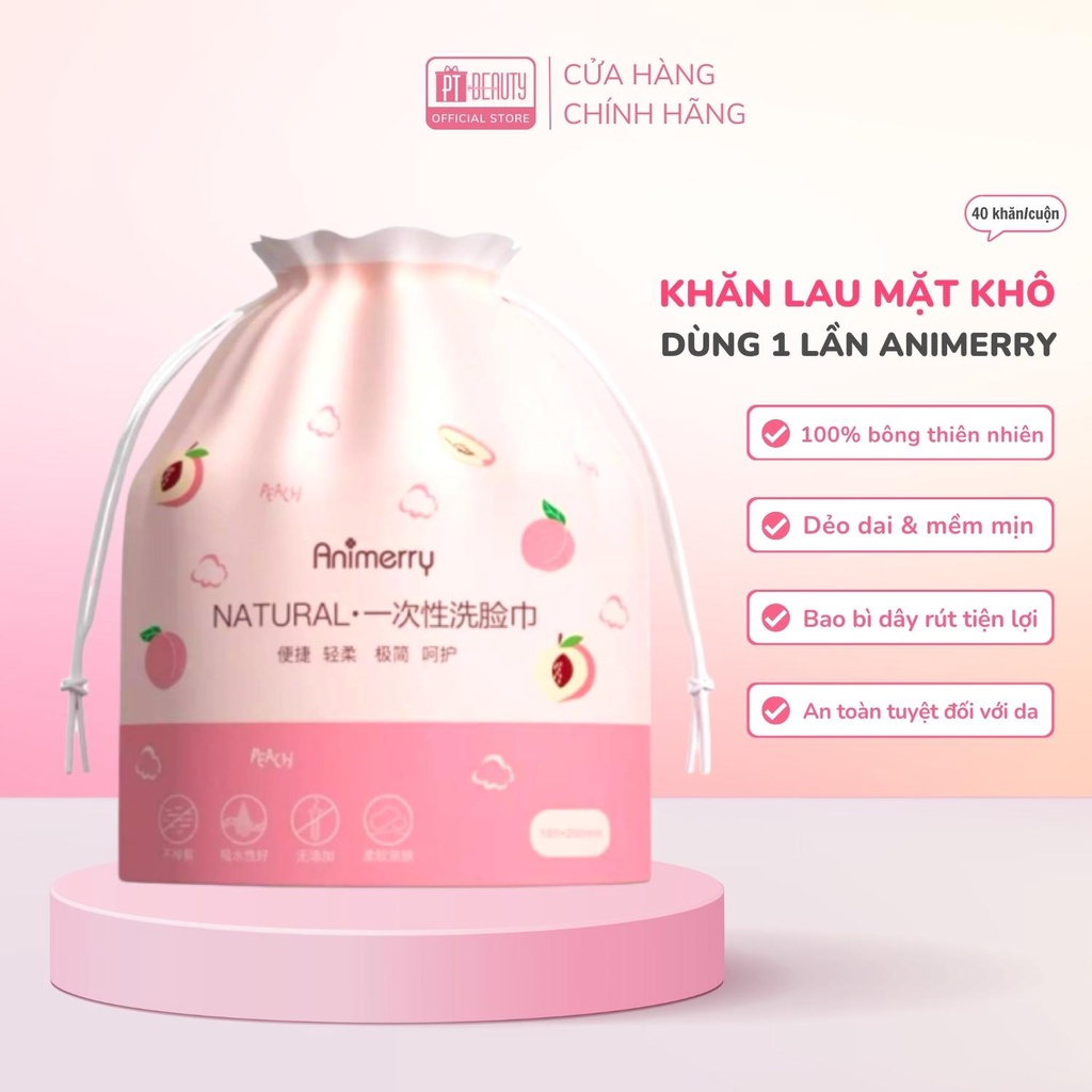 Khăn Mặt Khô Animerry 100% cotton dùng 1 lần