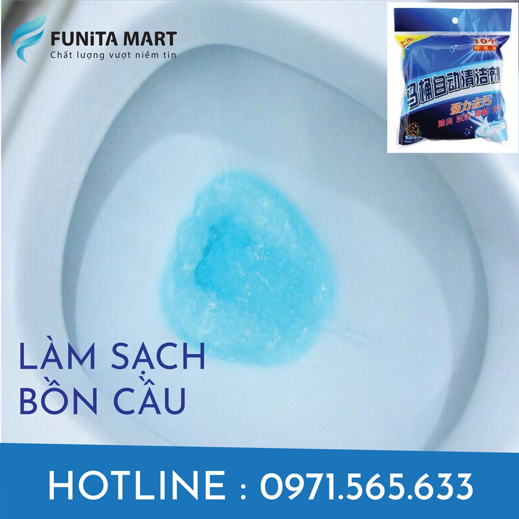 Combo 10 Viên tẩy bồn cầu toilet diệt khuẩn tẩy toilet (10 viên) - AMZO Tiện Lợi FUNiTa