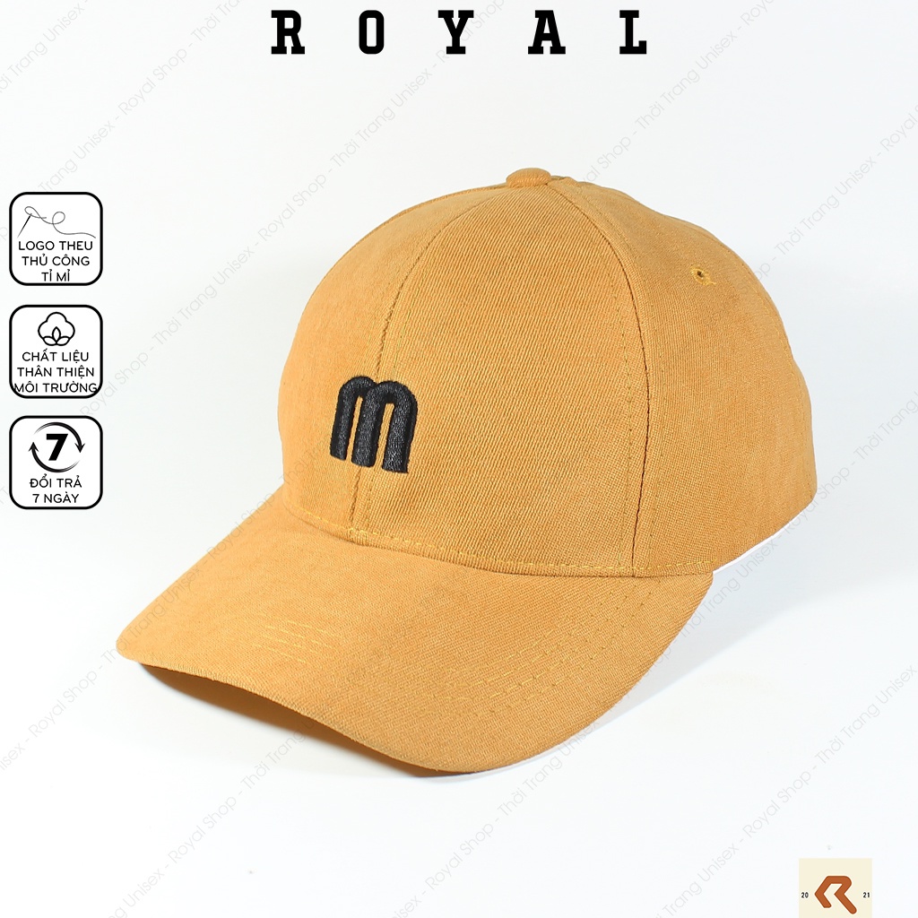 Mũ Lưỡi Trai Nón Lưỡi Trai Nam Nữ Nhung Mịn Hàn Quốc Thêu M Nón Kết - Royal Caps