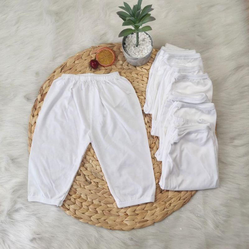 Quần dài trắng cho bé chất liệu cotton bé trai bé gái 3-13kg Chíp chíp shop