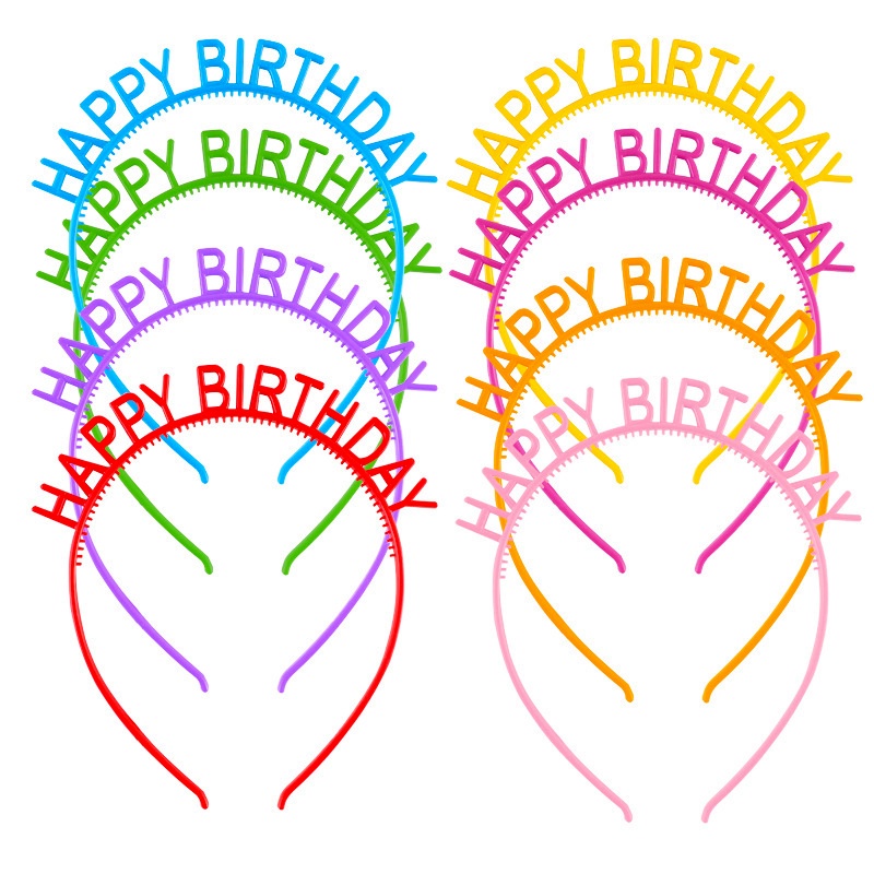 Cài tóc nhựa hình chữ Happy Birthday nhiều màu dễ thương cho bé gái