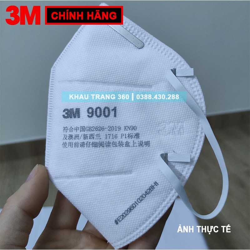 (1 Chiếc) Khẩu Trang 3M 9001 [Chính Hãng], Khẩu Trang Chống Bụi Mịn PM 0.3, PM 2.5, Vi Khuẩn.