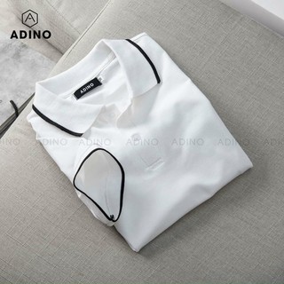 Áo polo nam vải cá sấu chất cotton - màu trắng