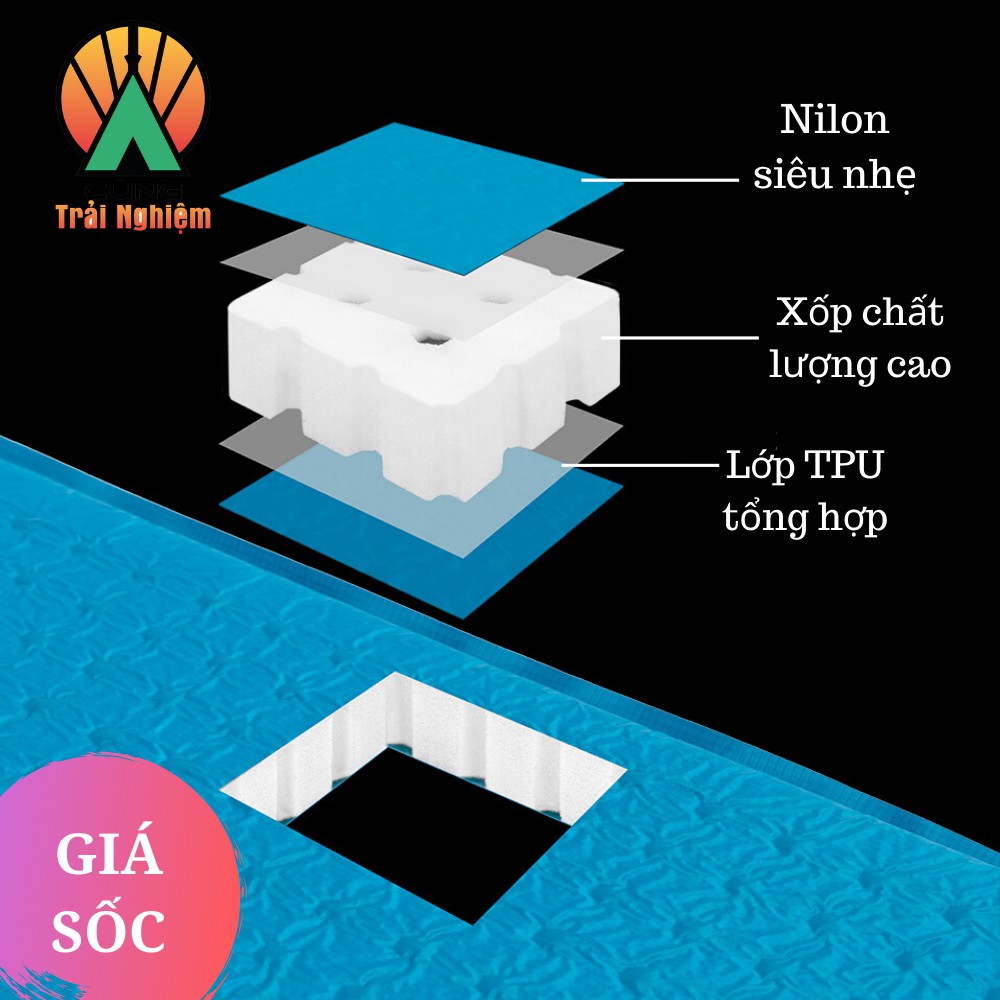 [CHÍNH HÃNG] Đệm Bơm Hơi Tự Động Siêu Nhẹ Gấp Gọn Êm Ái Dành Cho Du Lịch Dã Ngoại Cắm Trại NatureHike NH19Q034-D