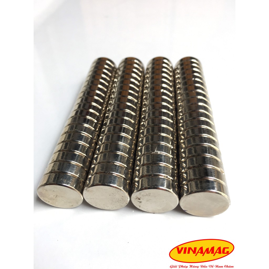 10 Viên Nam Châm NdFeB Ø 20x6mm, Nam Châm Trắng Siêu Cường