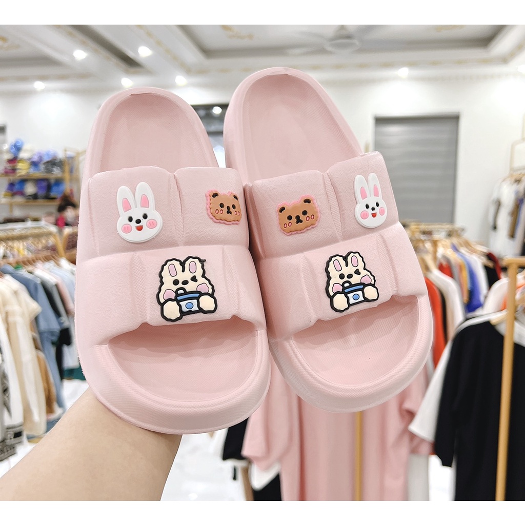 Dép Bành Mì Vân Nổi Stik Đế Cao Nam Nữ Unisex Độn Đế CHất Cao Su Non Mềm Nhẹ