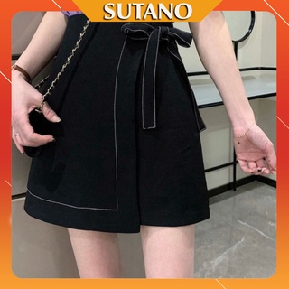 Chân váy chữ A trơn chỉ nổi có nơ buộc ngắn nữ CV463 SUTANO -chân váy ngắn thời trang 2021