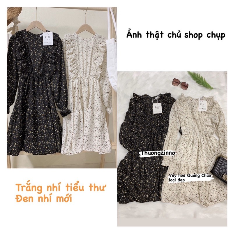 [Ảnh thật/Video]Váy hoa vạt bèo kiểu mới Váy hoa nhí vintage Hàn Quốc