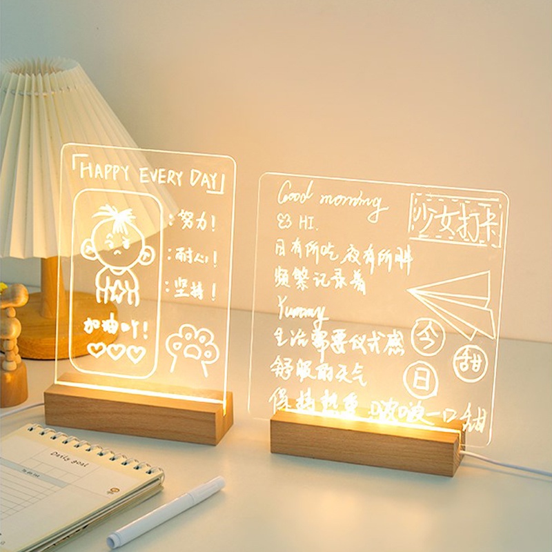 Bảng Ghi Chú Để Bàn Kèm Đèn Ngủ Thiết Kế Sáng Tạo Tiện Dụng