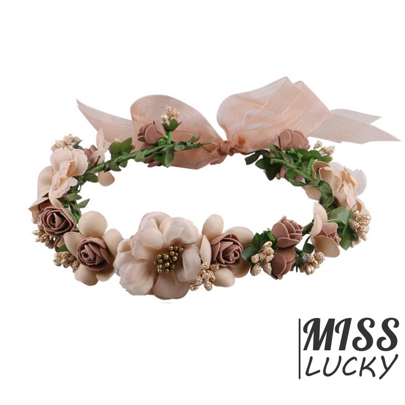 Vòng hoa giả đội đầu thiết kế tinh tế thanh lịch dành cho nữ