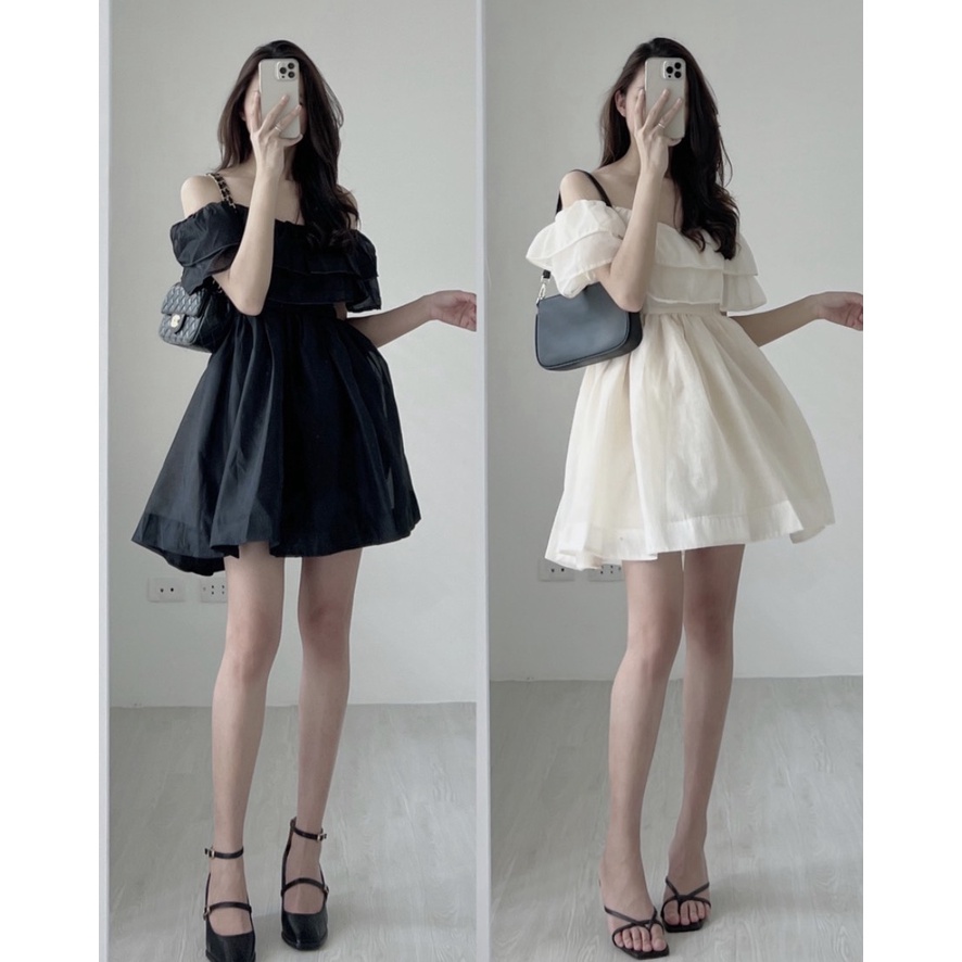 Váy Babydoll Nữ Tay Phồng Cổ Vuông- Đầm Công Chúa Tiểu Thư Dáng Xoè Chất Voan 2 Lớp Bồng Bềnh Phong Cách Hàn Quốc | BigBuy360 - bigbuy360.vn