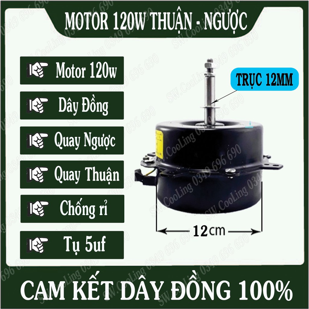 Motor quạt điều hoà,quạt hơi nước 120W ,3 tốc độ,100% dây đồng