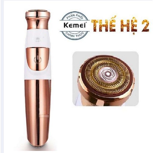 Máy tẩy lông toàn thân không đau thế hệ mới Kemei KM-577 cạo lông mặt không gây kích ứng