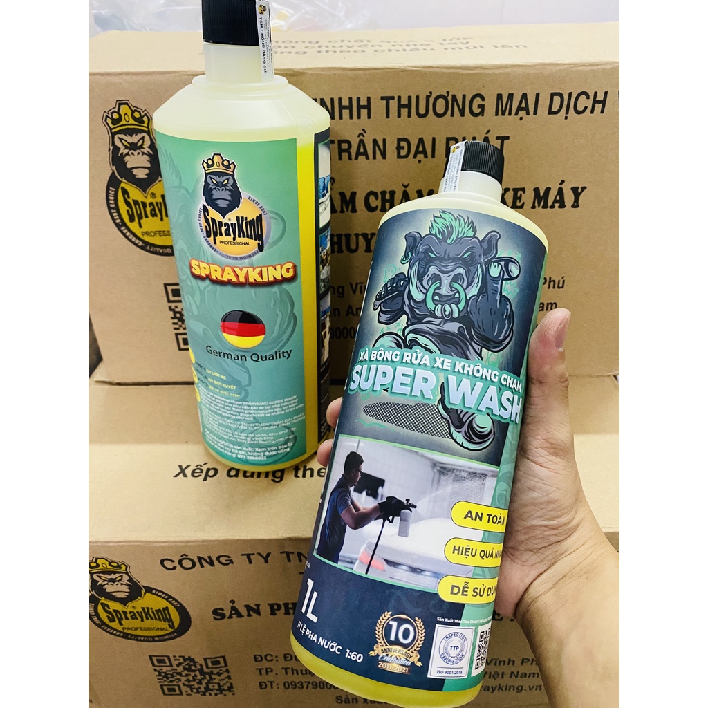 Nước rửa xe bọt tuyết không chạm SPRAYKING SUPER WASH 1 Lít, rửa xe siêu sạch, siêu sáng bóng, tạo bọt mịn nhiều bọt