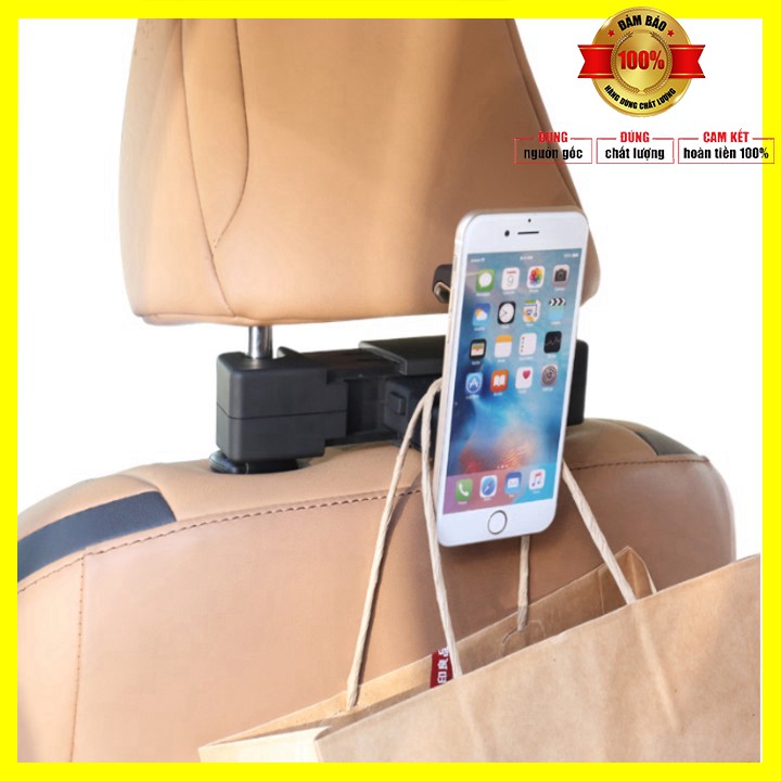 Giá đỡ điện thoại, ipad kiêm móc treo đồ sau ghế trên ô tô, xe hơi JT-G08 - Bảo hành 6 tháng
