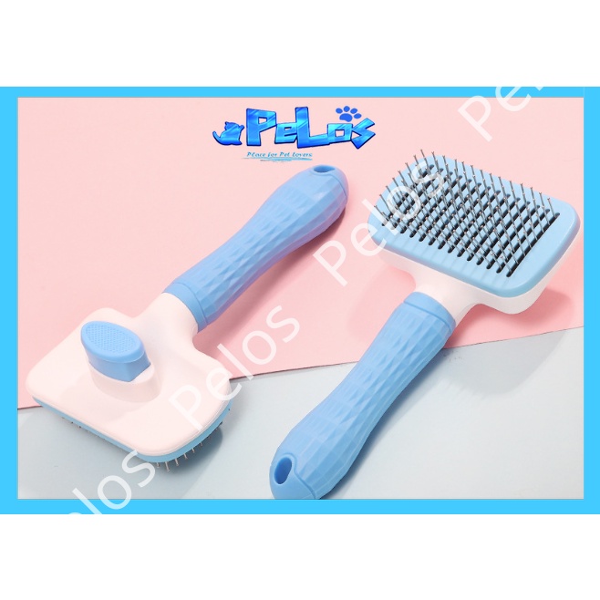 Lược chải lông mèo, lược chải lông poodle phốc sóc cho thú cưng có nút bấm - PeLos