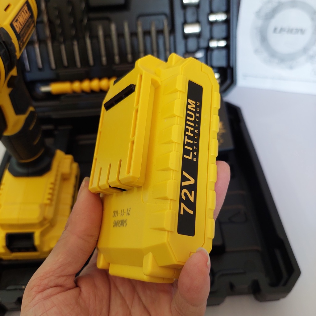 Máy khoan pin Dw 72v có đèn báo pin tặng 24 phụ kiện