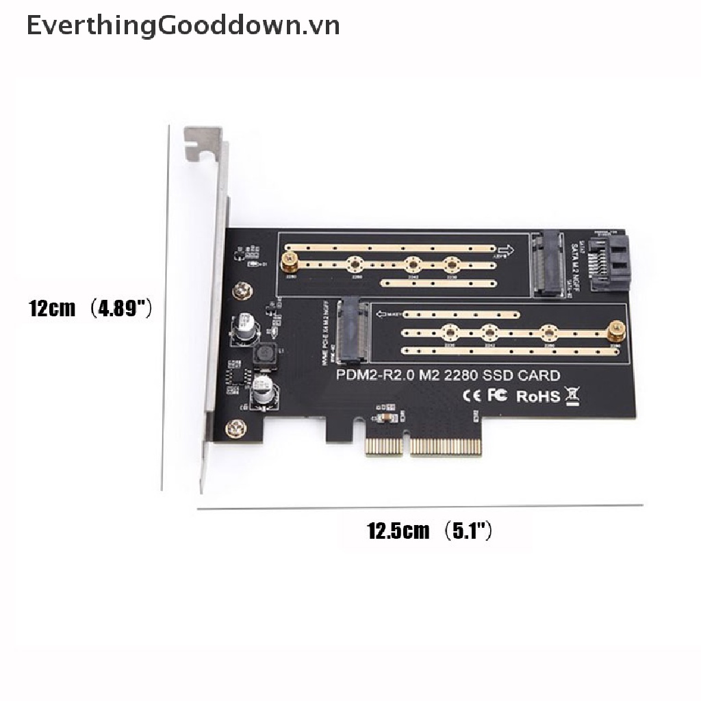 Bộ Chuyển Đổi Pcie Sang M2 / M.2 M.2 Ngff Sang Desktop Pcie X4 X8 X16 Nvme Sata Dual Ssd Pci