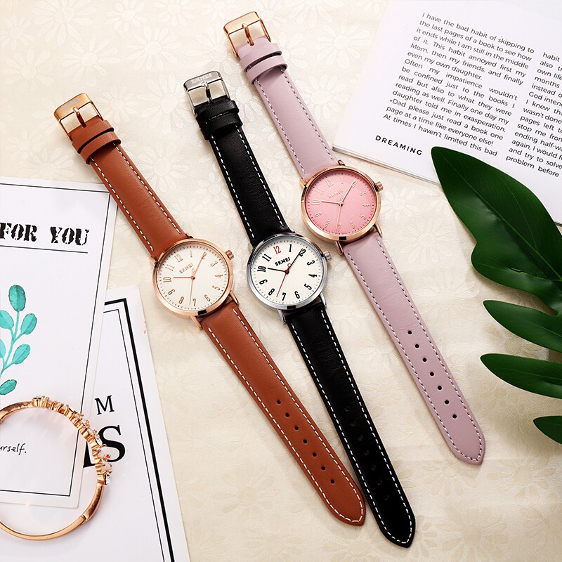 Đồng Hồ SKMEI 1463 Máy Quartz Dây Da Chống Thấm Nước 3Bar Thời Trang Cho Nữ | BigBuy360 - bigbuy360.vn