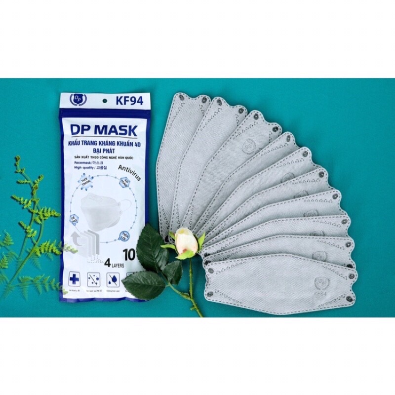 (Túi 10 chiếc) Khẩu Trang 4D MASK KF94 Đại Phát Công Nghệ Dập Hàng Quốc, Thiết Kế Thời Trang, Kháng Khuẩn