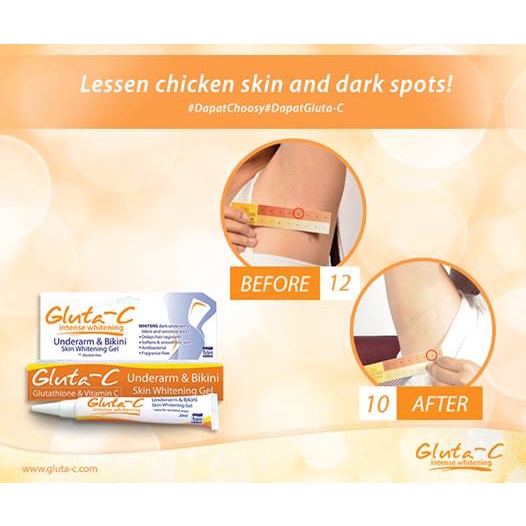 GEL LÀM SÁNG DA VÙNG BIKINI VÀ DƯỚI CÁNH TAY GLUTA-C UNDERARM AND BIKINI SKIN WHITENING GEL 20G CHÍNH HÃNG - 10691