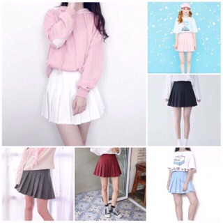 Chân váy tennis xanh pastel kèm ảnh thật