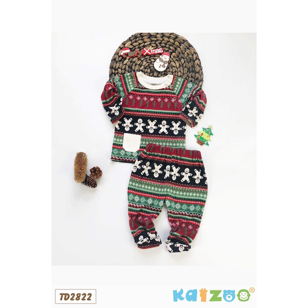 Bộ KAIZOO Tay Raglan Cài Bên TD2822 Cho Bé 6-9 Tháng Đến 3-4 Tuổi