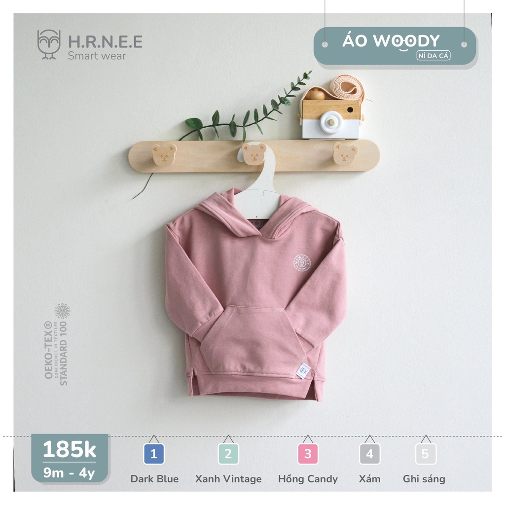 [CHÍNH HÃNG] Áo hoodie túi bụng có mũ Woody trẻ em Hrnee