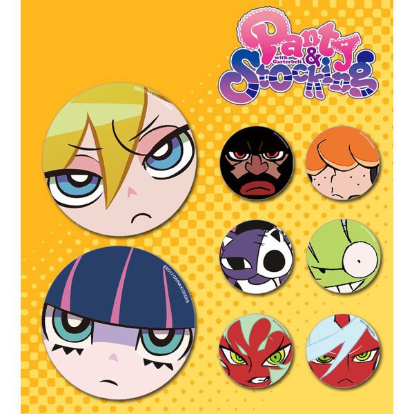 Huy hiệu cài áo in hình Panty &amp; Stocking with Garterbelt anime chibi dễ thương tiện lợi