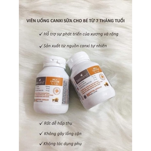 Kẽm zinc + dha + canxi bioisland date 2025